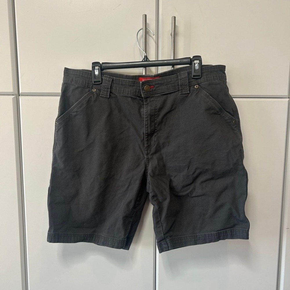 Coleman Mens Canvas Utility Carpenter Shorts Charcoal Gray Size 36 Outdoor